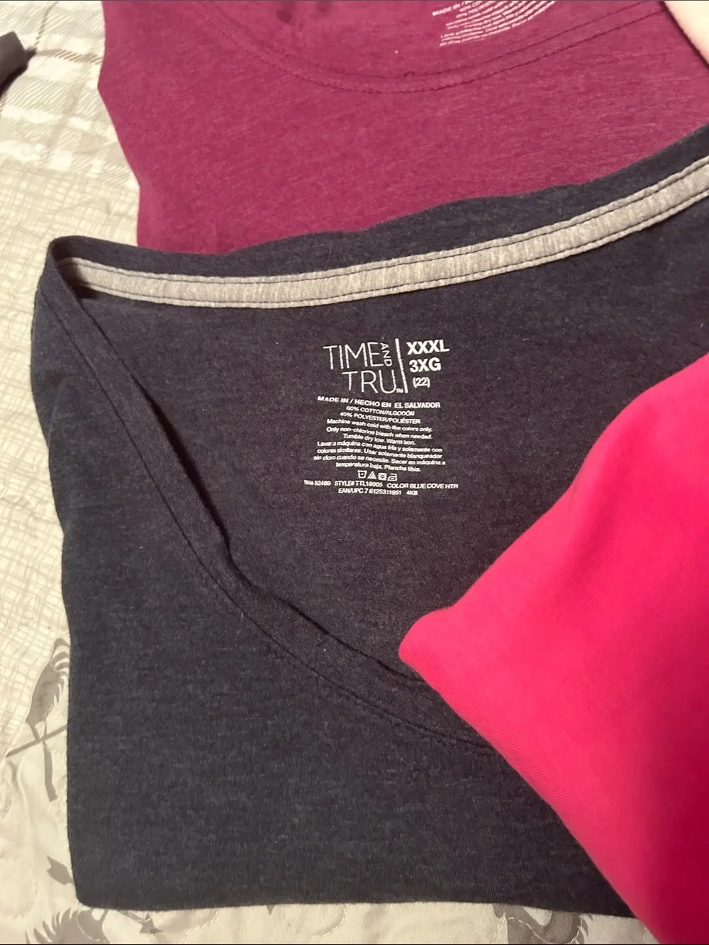 Assorted Women's Short Sleeve Tees - Pink, Hot Pink, Orange, Plum, Navy - Picture 6 of 6